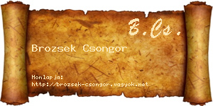 Brozsek Csongor névjegykártya